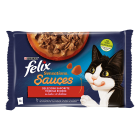 Felix Sensations Sauces με Γαλοπούλα, Μπέικον & Βοδινό 4x85gr