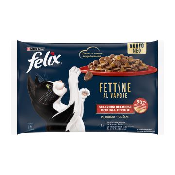 Felix Deliciously Sliced Ποικιλία Εξοχής σε Ζελέ 4x80gr