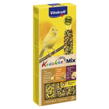 Vitakraft Kracker Trio Mix με Αυγό, Μέλι & Βερίκοκο για Καναρίνια 3τμχ