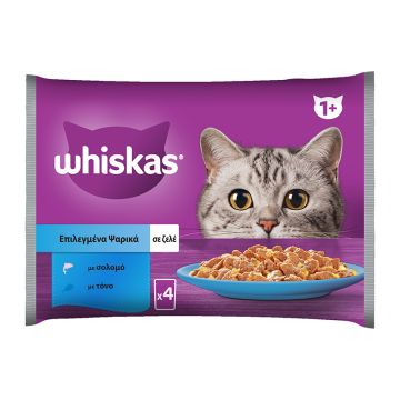 Whiskas Multipack με Ψάρι σε Ζελέ 4x85gr