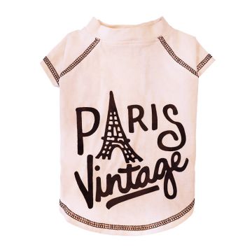 Pet Μπλούζα Σκύλου Paris Vintage White L 30cm