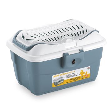 Stefanplast Κλουβί Μεταφοράς Mini Gulliver Λευκό/Μπλε 40x30x24cm